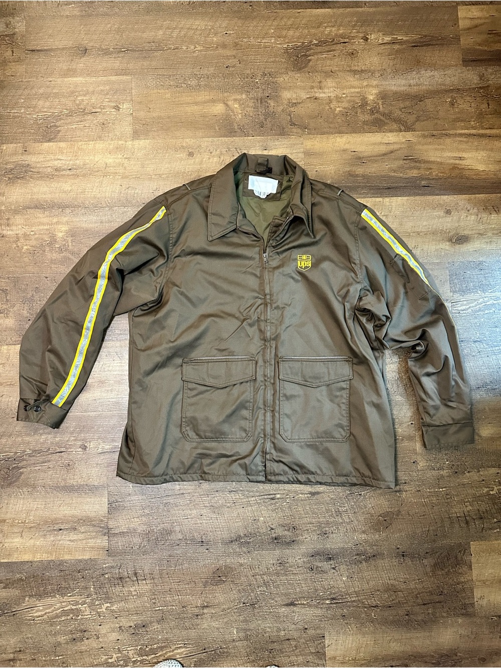 UPS Uniform Jacket Brown Reflective Workwear Zip Coat Size 2XL